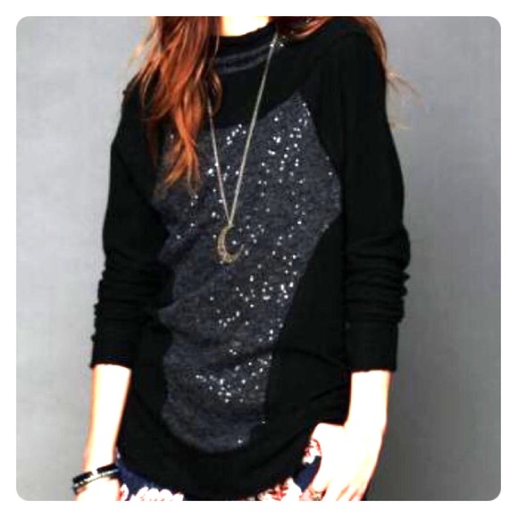 Free People Sweaters - Hooded sequin sweater